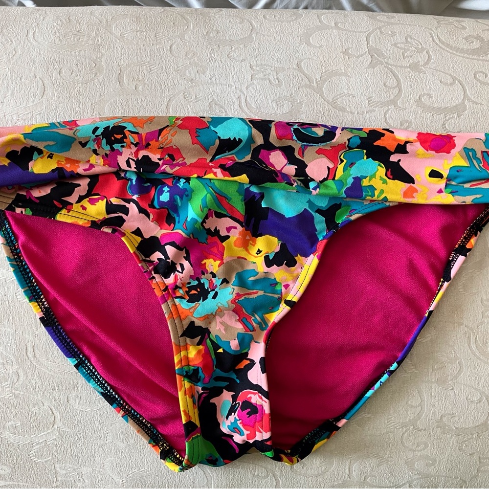 Kenneth Cole Reaction 2 Piece Tankini Swimsuit Floral Print Multi Colored Size M - Picture 15 of 16